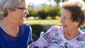 two old ladies laughing