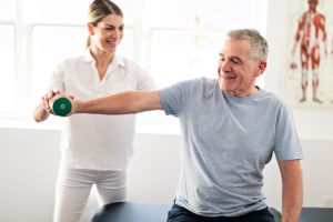 Senior in short term rehabilitation physical therapy